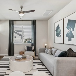 living area with easy access to other rooms